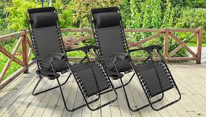 2x Zero Gravity Reclining Garden Chairs