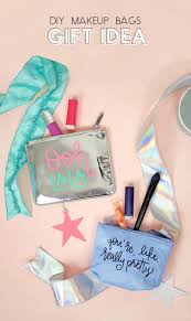diy beauty gift ideas make custom pouches and fill them with makeup nail polish