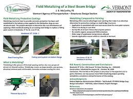 field metalizing of a steel beam bridge