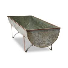 large metal trough planter galvanized