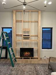diy faux plaster electric fireplace
