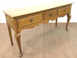 Vintage Queen Anne Style Oak Console