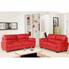 red antique luxury leather sofa set at