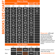 9 Size Chart Brooks Club Level Brands Brooks Size Chart