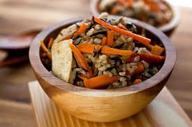sprouted brown rice bowl with carrot