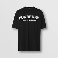 Logo Print Cotton T-shirt in Black - Men | Burberry® Official