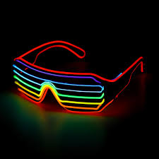 Voice Control El Glasses Neon Party Flashing Light Up Sunglasses Bar Halloween Goggles