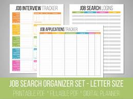 Job Search Organizer Set Job Search Tracker Interview Etsy