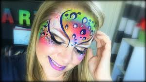 colorful cheetah makeup and face