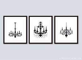 Chandelier Art Prints Black And White