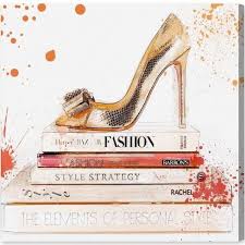 C Shoe And Books Canvas Wall Art