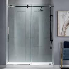Woodbridge Mattishall 44 In To 48 In X 76 In Frameless Sliding Shower Door With Shatter Retention Glass In Chrome Hsd3612