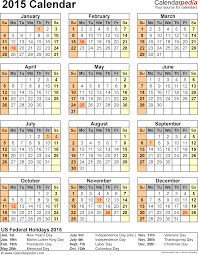 Calendar 2015 With Holidays Free Under Fontanacountryinn Com