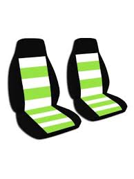 Striped Car Seat Covers Black Lime