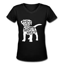 Amazon Com Rescue Dog Is My Favorite Breed Womens V Neck