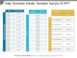 Daily Schedule Activity Template Sample Of Ppt Powerpoint