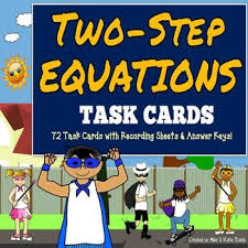 Two Step Equations Task Cards Two