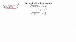 Solving Radical Expressions
