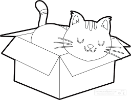 outline clipart cartoon cute cat