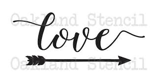 Inspirational Stencil Love With Arrow