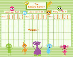 Customizable Reward Chore Chart For Multiple Children