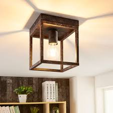 Rustic Ceiling Light Emin With Metal