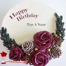 roses on creamy birthday cake with your