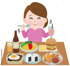 大食いでたくさん食べる女性2 イラスト Stock Vector | Adobe Stock