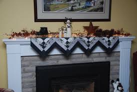 Winter Fireplace Mantle Scarf Mantle