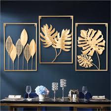 Metal Wall Decor With Square Frame Leaf