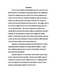 Personal Project Essay Example Magdalene Project Org