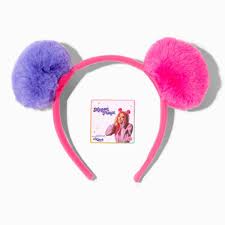 purple pom pom headband