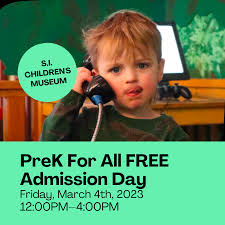 prek for all free admission day the s