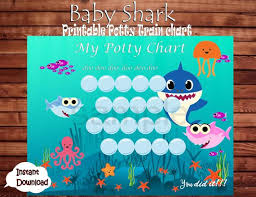 Shark Potty Training Chart Card Diy Printable Instant Download High Resolution Potty Train Card