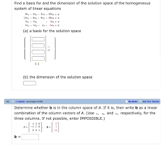 Solved Find A Basis For And The