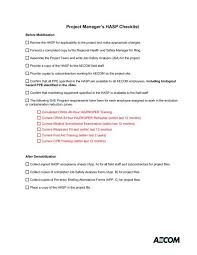 project manager s hasp checklist