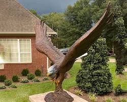 Large Brown Metal Bronze Eagle Statue