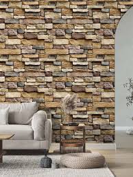 1pc 3d Faux Brick Stone Wall Wallpaper