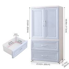 I have two cupboards and a hanging rod out onto the outside washing line. Nafenai Plastic Wardrobe Closet With Door And Drawers Small Armoire For Kids Clothes Toys With Hanging Rod Baby Wardrobe Organizer For Bedroom Play Room Nursery Storage Dresser Blue Toys Games Armoires Dressers