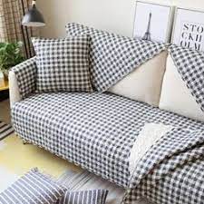plaid sofa towel couch cover cotton