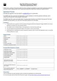 Placement Assessment Form Qut Careers And Employment