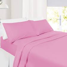 Amazon Com Queen Size Sheets 4 Piece Queen Light Pink Bed Sheet Set Hotel Bed Sheets Soft Microfiber Sheets Easy Fit 8 To 14 Deep Pocket Fitted Sheets