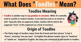 toodles meaning how to use the por