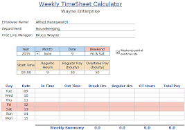 excel timesheet calculator template
