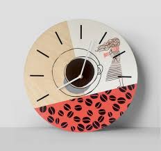 Coffee Wall Clock Coffee Cup And Cute