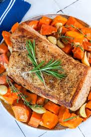 roasted pork loin and sweet potatoes