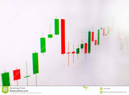 Stock Market Green And Red Graph With White Background