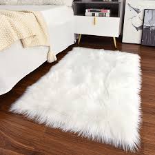 fluffy faux sheepskin plush area rug