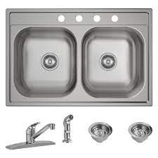 double equal bowl 4 hole kitchen sink