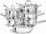 Canadian Classic Stainless Steel Cookware Set, Dishwasher & Oven Safe, 11-pc Paderno